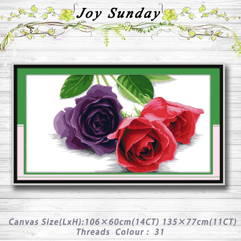 

Deep love Patterns Counted Cross Stitch 11CT14CT Cross Stitch Sets Flowers Cross Stitch Kits for Embroidery Home Decor Needlewor