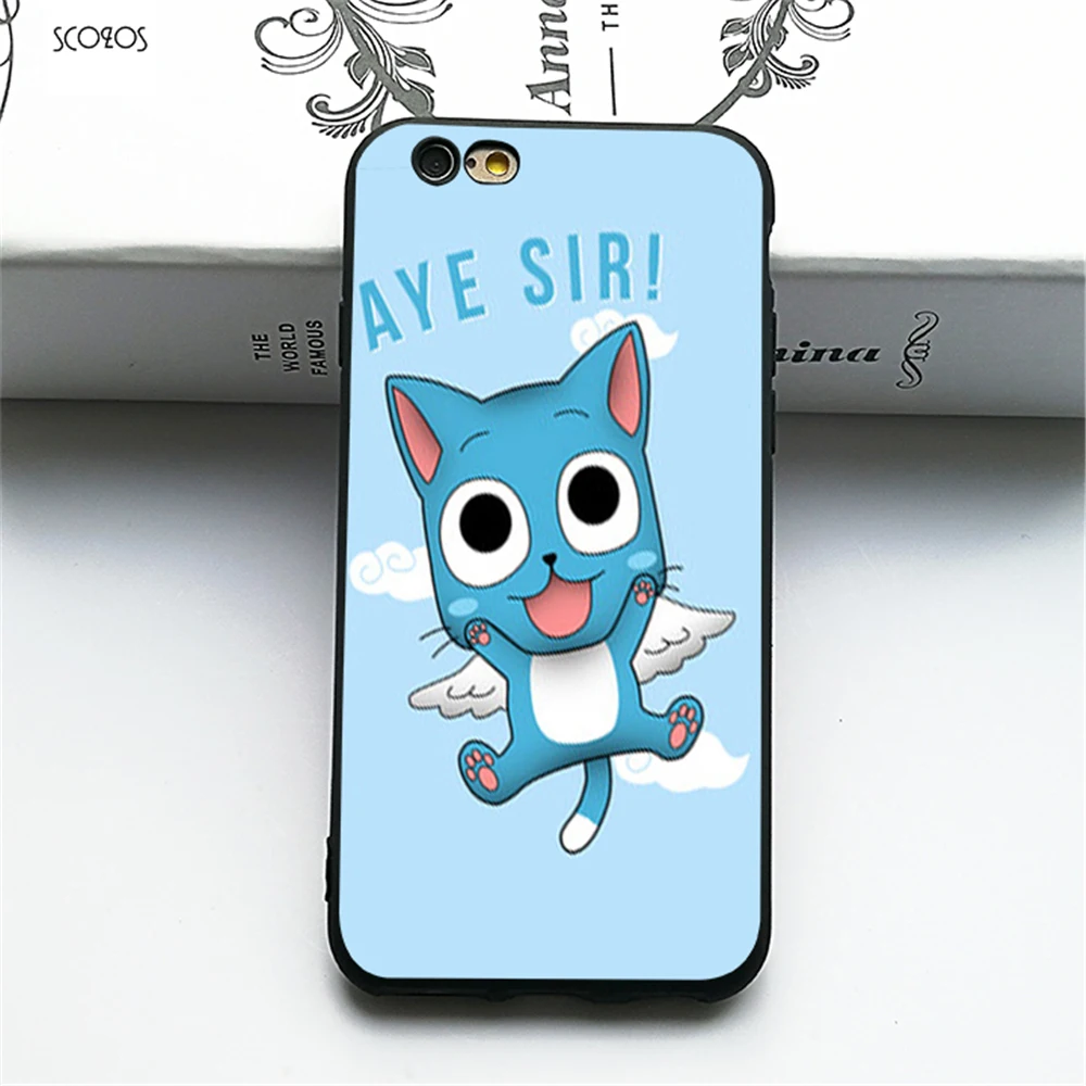 SCOZOS happy fairy tail Aye Sir Silicone phone case soft Cover For X 5 5S Se 6 6S 7 8 Plus #ta368 |
