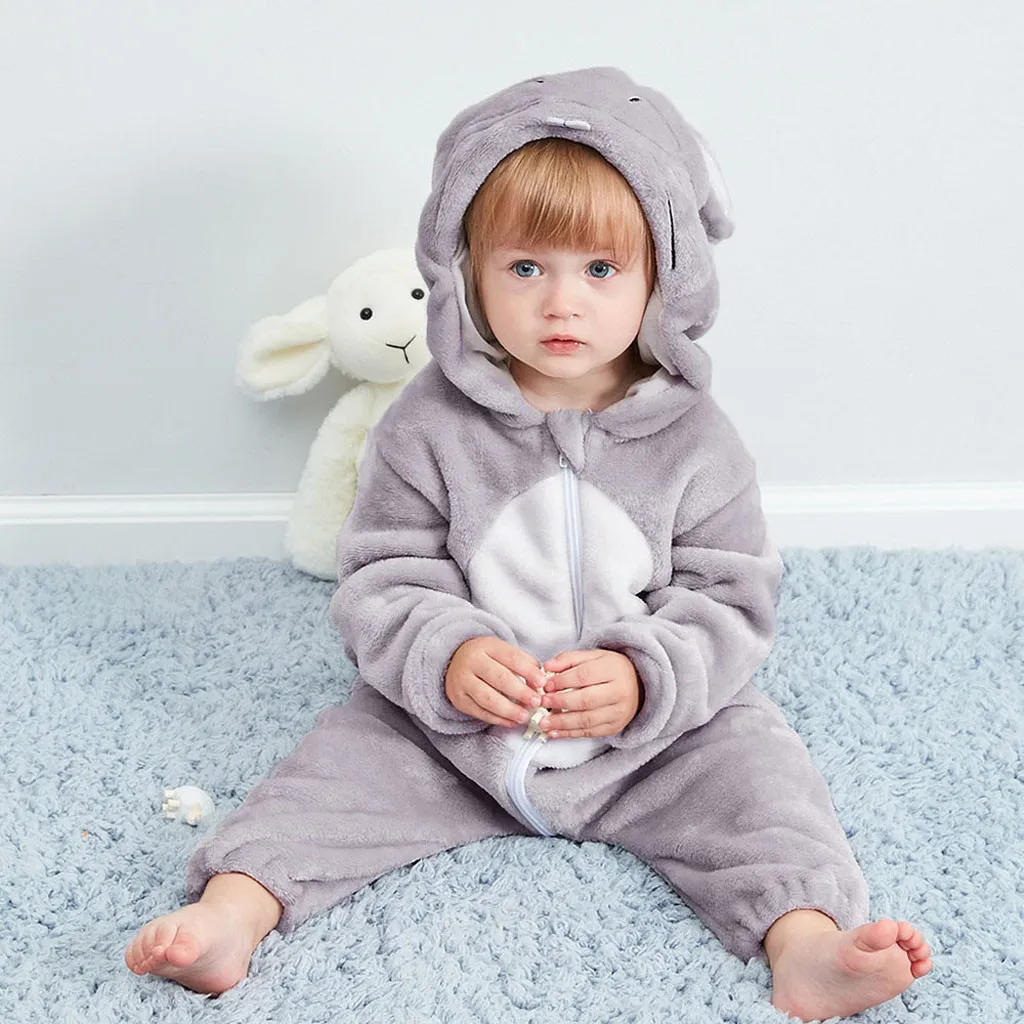 ARLONEET, модный милый детский фланелевый комбинезон с капюшоном для новорожденных мальчиков и девочек, 1 предмет, теплая одежда Z0204