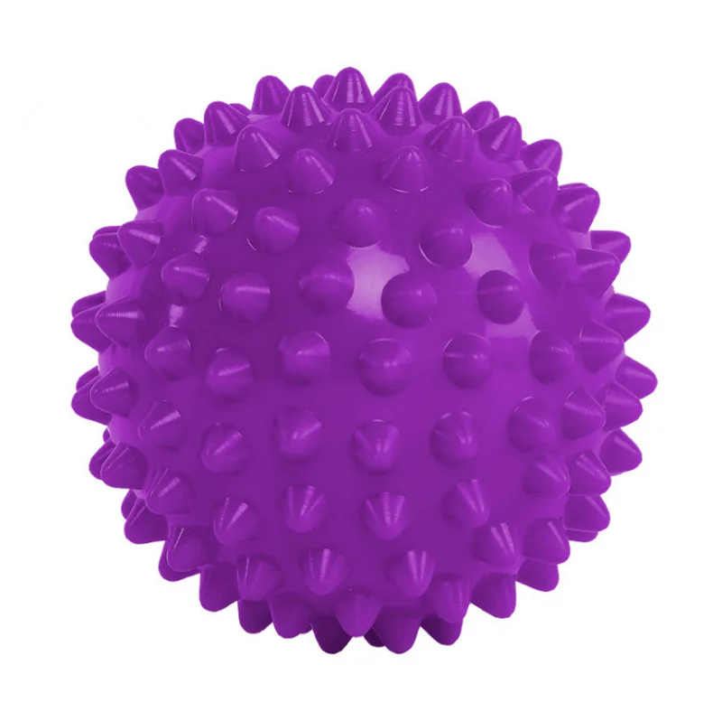 7 см 4 цвета ПВХ коврик для фитнеса шарики для массажа рук ПВХ подошвы Ежик сенсорный хват тренировочный мяч портативный шар для физиотерапии - Цвет: Фиолетовый
