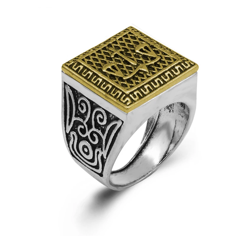 

New Double Colors Big Personality Finger Rings Casual Statement Punk Vintage Rings Men Fashion Jewelry EKUSTYEE Brand