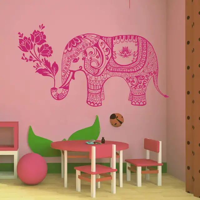 online shop wall decals animals elephant flowers indian baby room