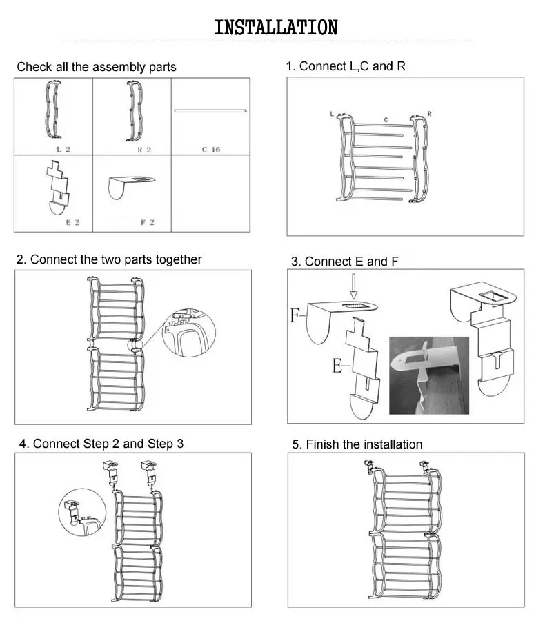 10 layers easy to install back of door shoe rack hanging FH-SR005810