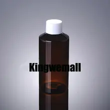 300 шт./лот Ёмкость 150 мл ПЭТ Браун Бутылка с белый винт Крышки косметической упаковки xci41