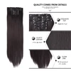 Leeons 16 colors 16 clips Long Straight Synthetic Hair Extensions Clips in High Temperature Fiber Black Brown Hairpiece ► Photo 3/6