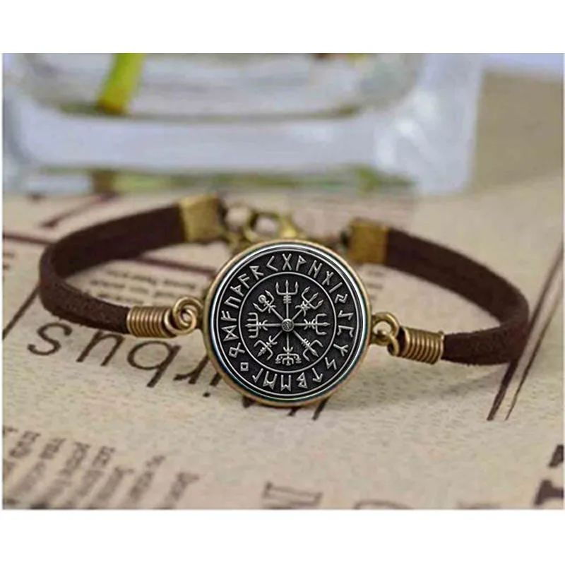 1 шт. стеклянный браслет Vegvisir с компасом Северной мифологии | Украшения и