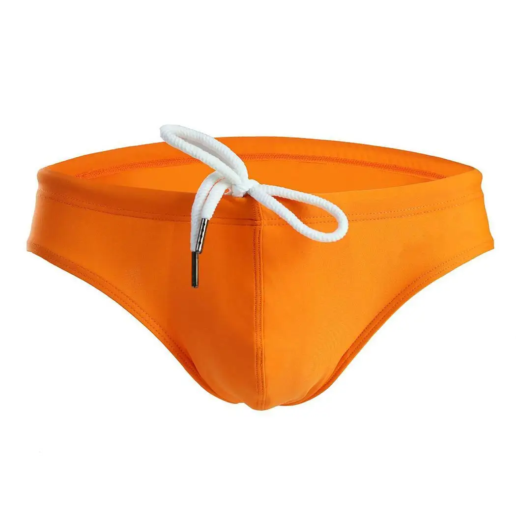 

Men Summer Drawstring Elastic Waist Sporting Swim Briefs Swimwear
