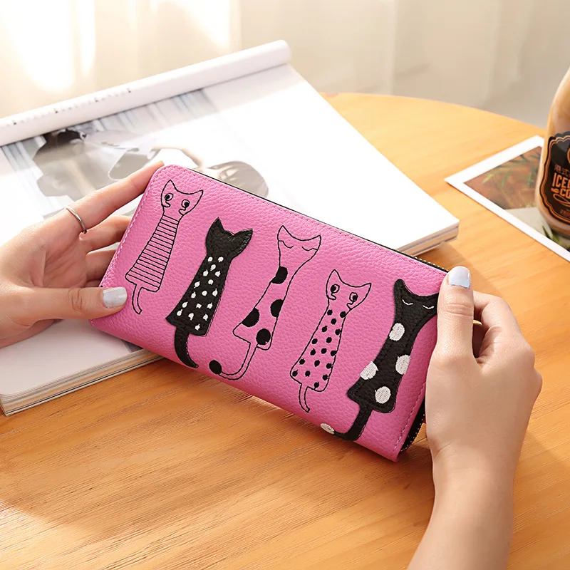 Luxury High Quality Women Cat Cartoon Wallet Creative Female Card Holder Casual Zip Ladies Clutch PU Leather Coin Purse 179 Luxury High Quality Women Cat Cartoon Wallet Creative Female Card Holder Casual Zip Ladies Clutch PU Leather Coin Purse 179