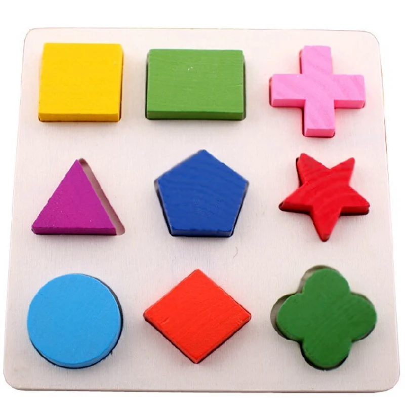 Baby Wooden block toy kids educational early learning Geometry Block
