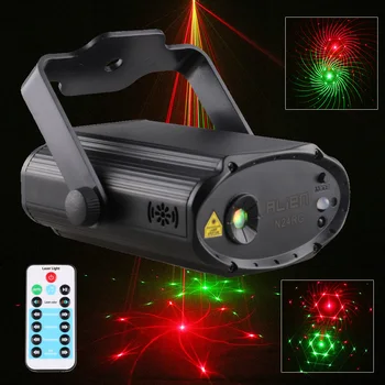 

ALIEN Portable USB Power Mini Party Light Multiple RG Led Stage Laser Projector Lighting Sound Active Effect With Remote Control