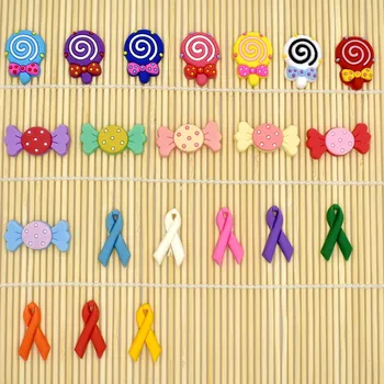 

10PCS Colorful Candy Ribbon Flatback Soft PVC DIY Craft For Hair Accessory/Ring/Keychain/Bookmark/Glasses Frame Party Girls Gift