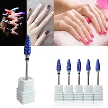 Новинка, 1 шт., синее твердосплавное сверло для ногтей с нано покрытием, гель для удаления, маникюр с полировкой, инструмент для ногтей