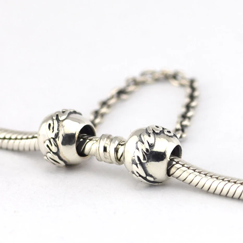 

Fits Pandora Beads Bracelets Family Safety Chain Charms 925 Sterling Silver Jewelry for Women Free Shiping