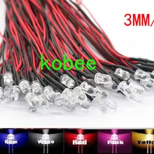 20 шт./лот 20 см Предварительно проводной 3 мм 5 мм светодиодный светильник лампы Prewired излучающие диоды для DIY украшения дома DC12V