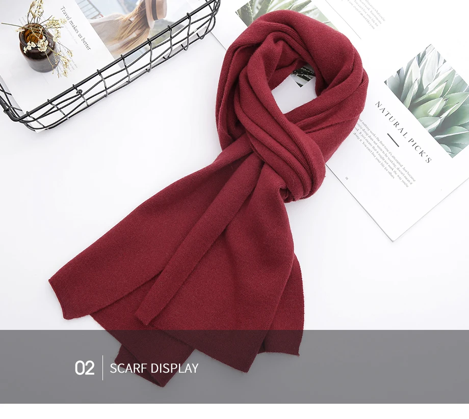 Women Scarf Wool Knitting Warm Scarves Winter Long Shawl Cashmere Autumn 2018 New Brand Solid Thicken Shawl Cachecol For Female (19)