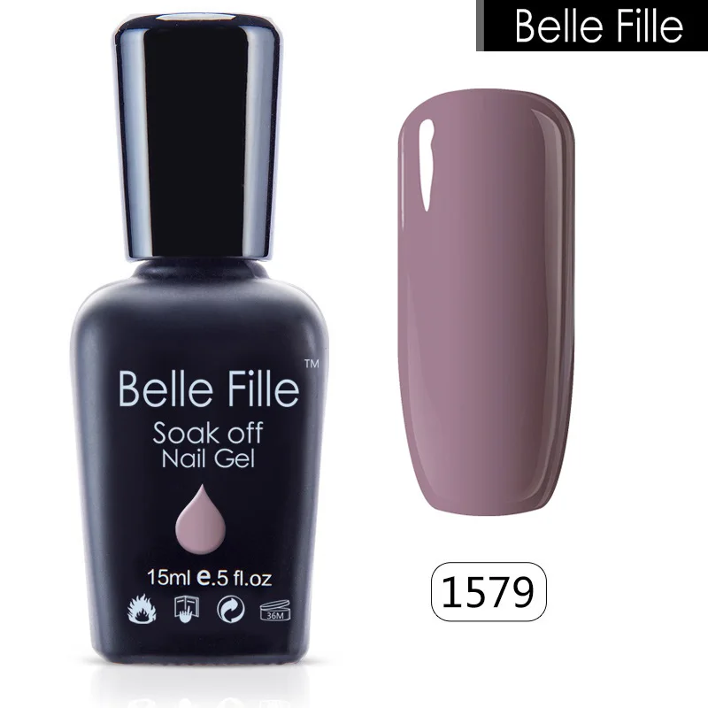Belle Fille Nail Gel Purple Soak Off UV Gel Nail Polish Manicure Nail Art Design Gel Polish UV Lacquer Gelpolish