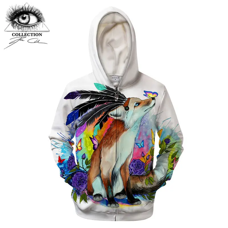 

Fuchs friends by Pixie Cold Zipper 3D Hoodie Unisex Sweatshirt Men Zip Up Hoodie Casual Tracksuit Brand Streetwear ZOOTOP BEAR