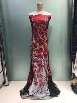 

French Lace Fabric High Class African Laces Fabric Double Organza With Pearls Embroidery For Sewing Beauty Women Dress JL19762