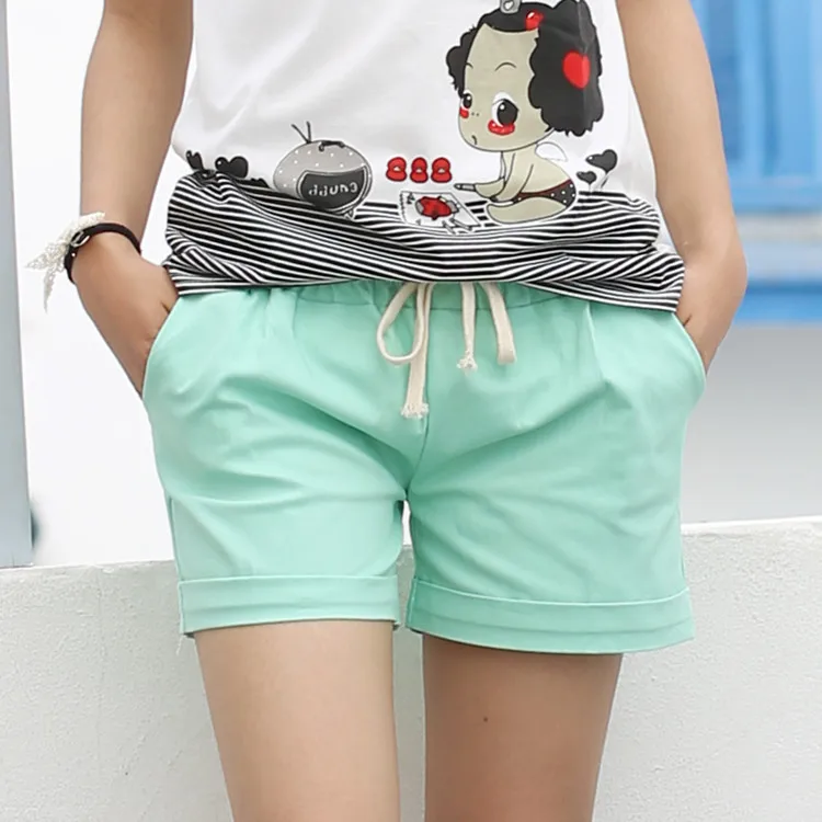 2016 Summer Style Shorts Women Candy Color Elastic With