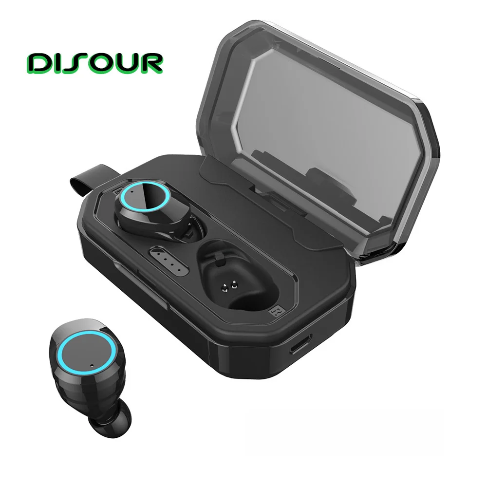 

DISOUR 5.0 TWS Bluetooth Wireless Earphones Touch Control With 3000mAh Charging Case HIFI Sound IPX6 Waterproof Binaural Calling