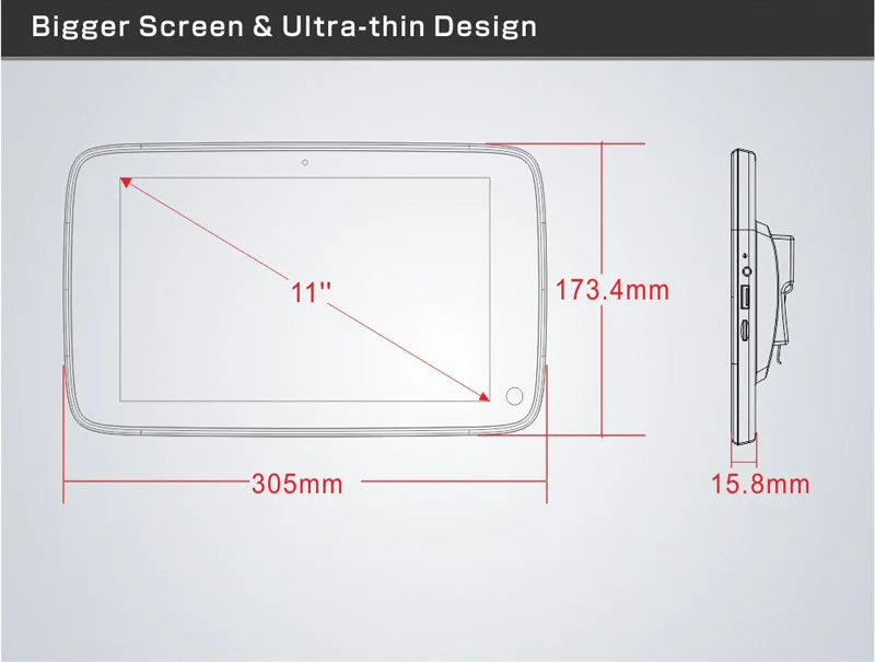 11,6 дюймов Android 6,0 Автомобильный монитор подголовник сенсорный экран 1080 P видео wifi/USB/SD/Bluetooth/fm-передатчик/динамик/игра