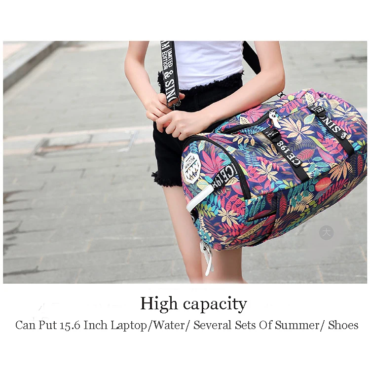 Высокая ёмкость дорожная сумка цветочный багажные сумки Универсальный холст Rusksack мужской моды рюкзак путешествия вещевой мешок