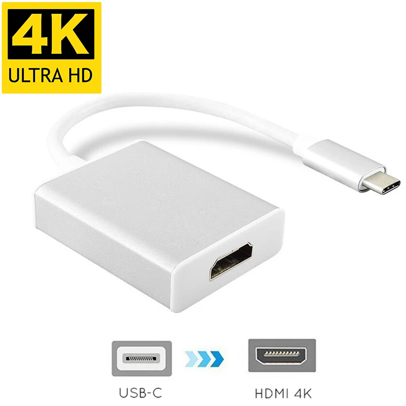 

Type C to HDMI 4K UHD Video AV Converter Cable Adapter 10Gbps Speed Aluminium Alloy USBC Dock Cord for Macbook to Display