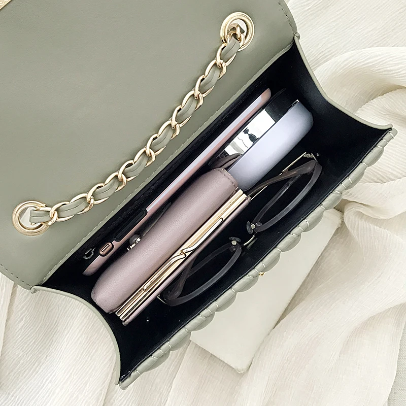 Chain Bag for Women 2019 Luxury Handbags Women Bags Designer Fashion Woman Shoulder Crossbody Messenger Bags Beige Green Silver