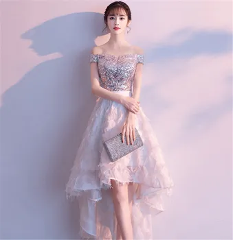 

Exquisite Sexy Slash neck Dress Qipao Evening Party Sequins Gown Bridal Wedding Cheongsam Elegant Formal Asymmetrical Vestidos