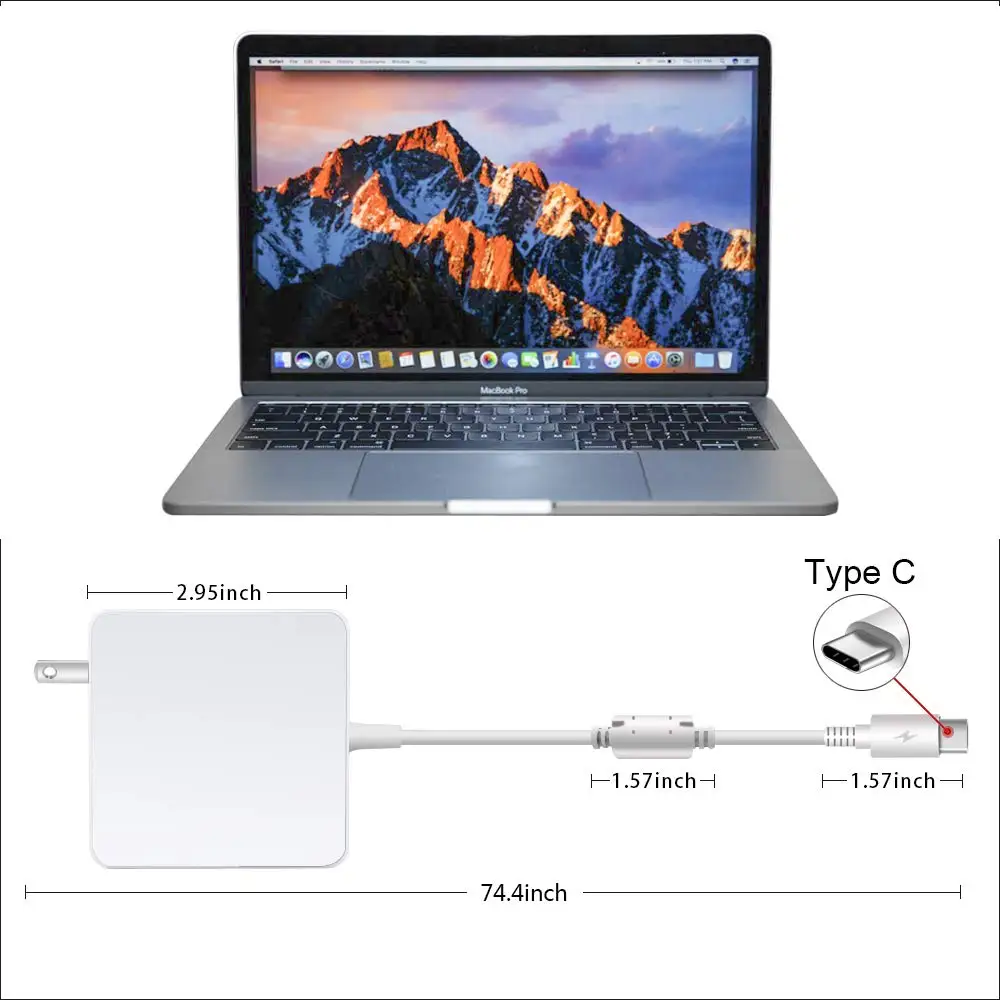 Зарядное устройство для ноутбука 90 Вт 87 65 45 USB Type C Macbook Asus Lenovo ThinkPad Xiaomi Pro 20 в 3 25 А 15 В