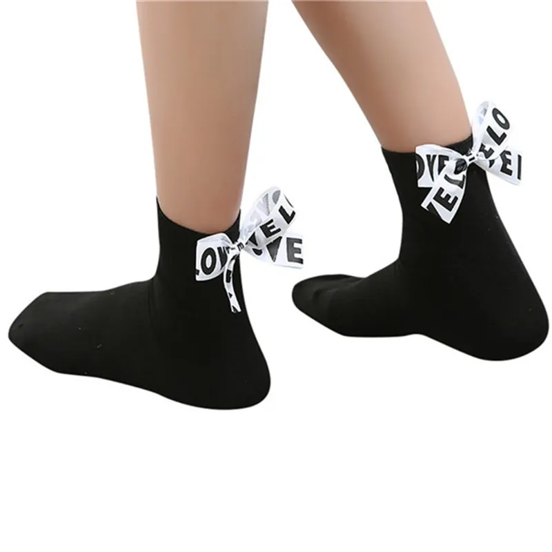 socks Harajuku Funny Socks Women Skarpetki Cute Short Ankle alien Socks Grid Bow Ladies Fashion H35 #0 (6)