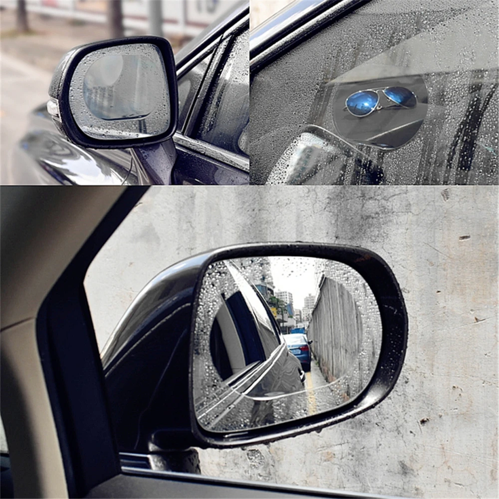 2Pcs/Set Rainproof Anti-Fog Car Rearview Mirror Film Nano Rain Shield Replacement Window Clear Protection Nano Safety Drive