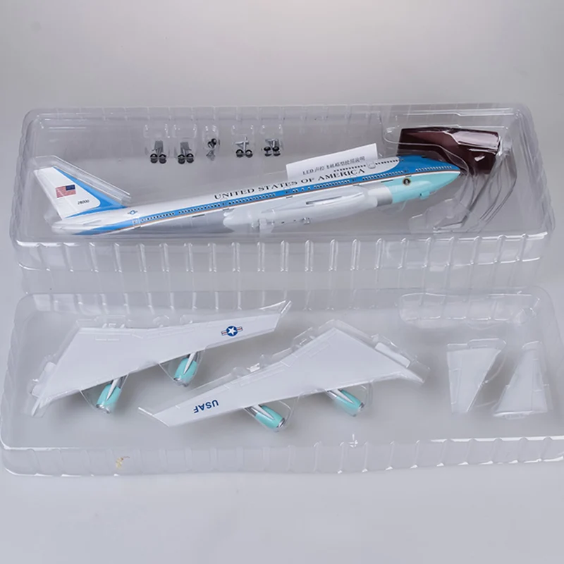 47 см игрушечные модели самолетов Boeing 747 Air Force One с трёхмерными чертёжами W светильник и колеса 1/150 масштаб литой Пластик смолы строгальные