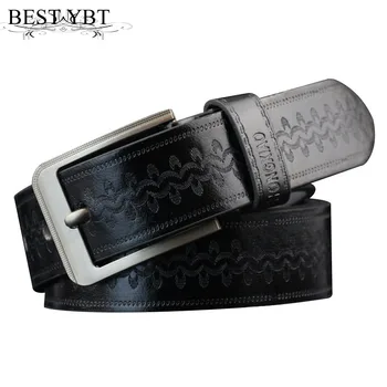 

Best YBT Men leather belt Alloy pin buckle Chinese style print men belt simple fashion business affairs casual brand men belt