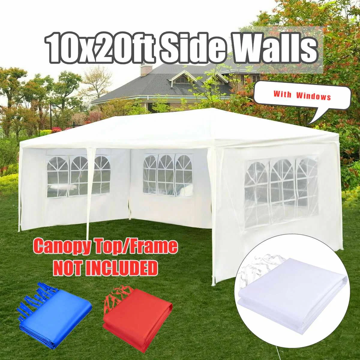

Oxford Cloth Party Tent With Sides Waterproof Garden Patio Outdoor Canopy 3x6m Sun Wall Sunshade Shelter Tarp Sidewall Sunshade