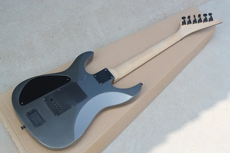 Электрогитара с металлическим корпусом серая электрогитара Floyd Rose 2 пикапа белая