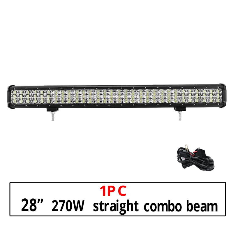 Partol 4 7 12 20 22 21 23; большие размеры 34-42 50 дюймов светодиодный светильник бар для Turcks 3-рядная прямые изогнутые светодиодный бар 12v 24v 6000K для внедорожник ATV - Цвет: 28inch 270w combo