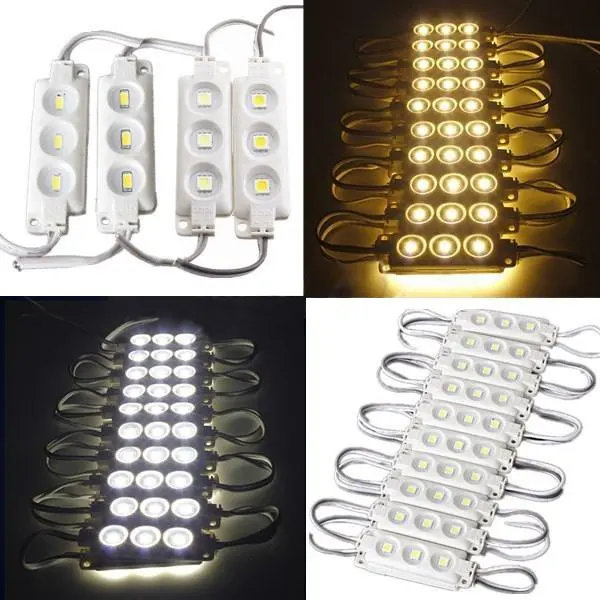 100 шт./лот 3led SMD5050 светодиодный модуль 12 В водонепроницаемый IP65 Холодный белый