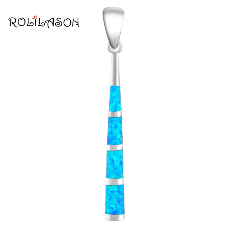 

Party accessories for Ladies long style Wholesale & Retail Blue Fire Opal Silver Stamped Fashion jewelry Pendant OP550