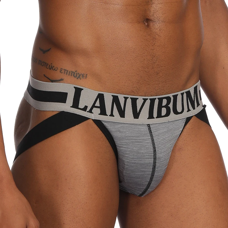 

LANVIBUM Sexy Modal Underwear Men Mesh Jockstrap String Homme Slip Sexy Erotic Homens Mens Thongs And G Strings S21JS