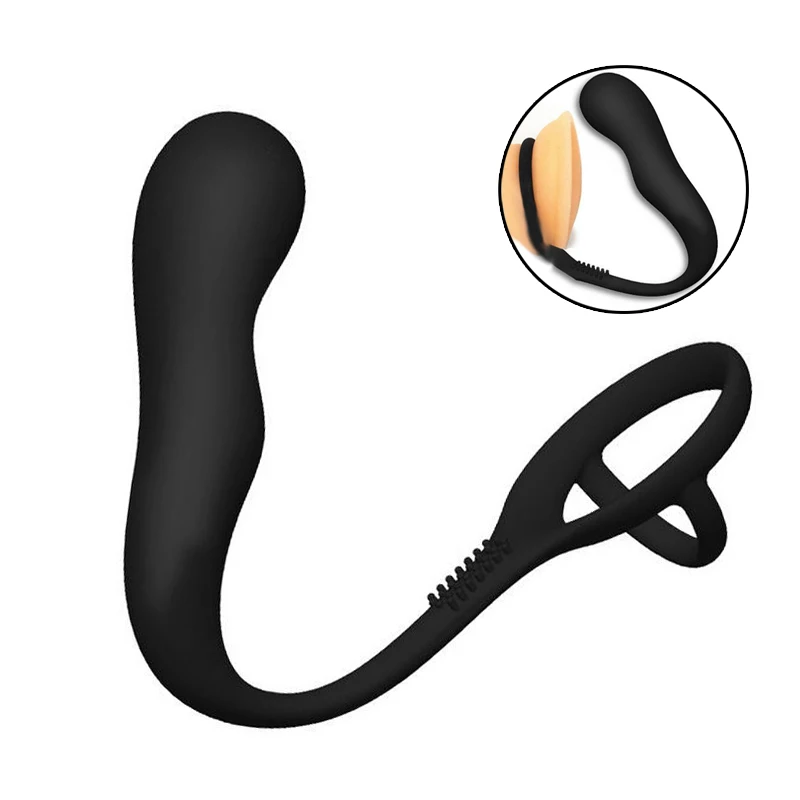 Soft Silicone Penis Ring with Anal Beads Plug Prostate Massager Male Masturbator Delay Butt Cock Sex Toys For Men | Красота и