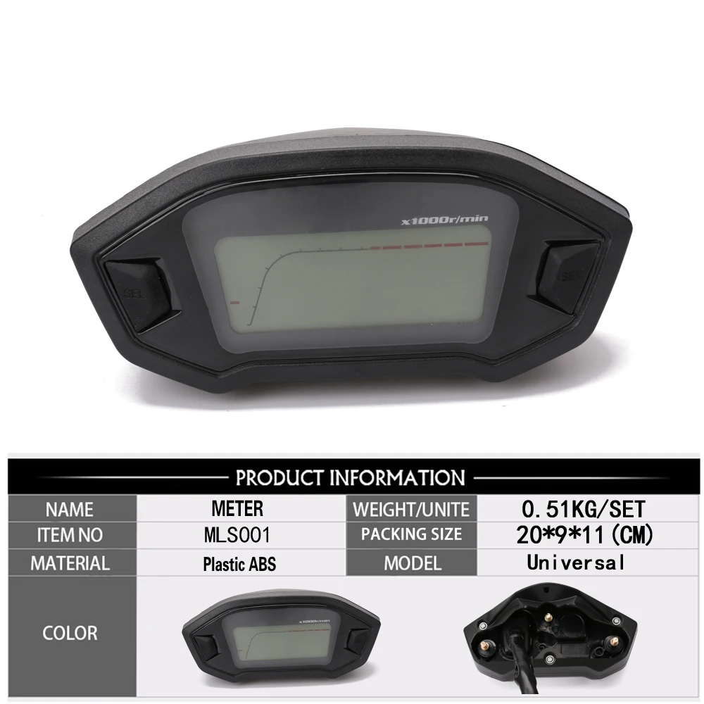 Compteur de vitesse numérique LCD pliable universel pour moto,  rétroéclairage pour véhicule à moteur, Odomcirculation, 7 couleurs, 1 3000,  2 à 4 cylindres, nouveau