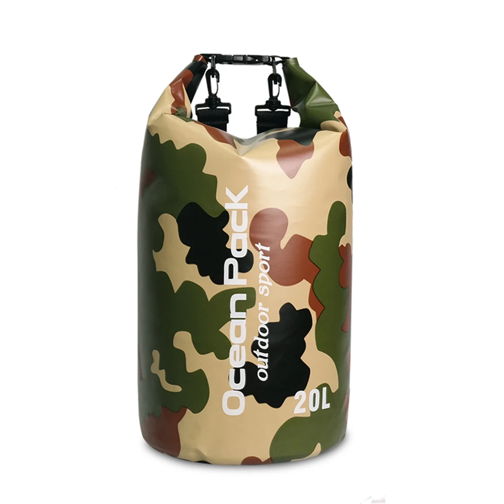 5L/10L/15L/20L/30LWaterproof сумки хранения сухой мешок камуфляж рюкзак для каноэ Байдарка Рафтинг Спорт на открытом воздухе сумки для плавания