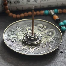 Цинковый сплав дракон горелка для благовоний в виде лотоса держатель Joss палочка Тибетский курильница Арома палочки диск ароматерапия домашний декор