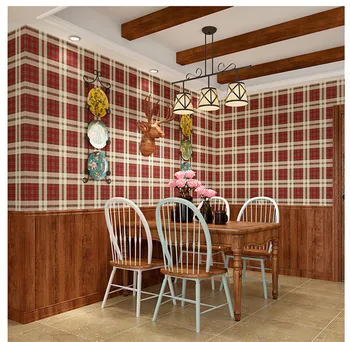 

Retro Country Scotland Style Wallpaper Roll for Bedroom Pure Paper Pattern Wall Paper Bedding Living Room Wallcovering 10M