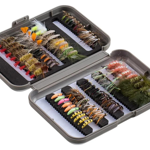 La Pesca Della Trota Vola In Vecchia Scatola Di Legno Della Mosca Fotografia Stock - Immagine Di - Foto 4