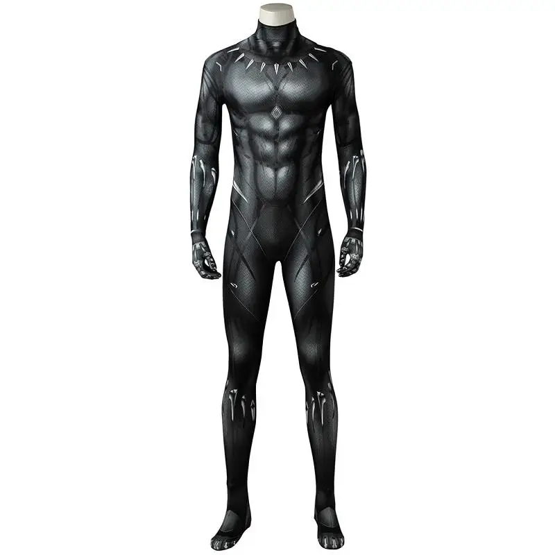 Черная пантера Т 'чалла костюм косплей комбинезон супергерой 3D печать зентай боди для мужчин Хэллоуин Карнавал Наряд