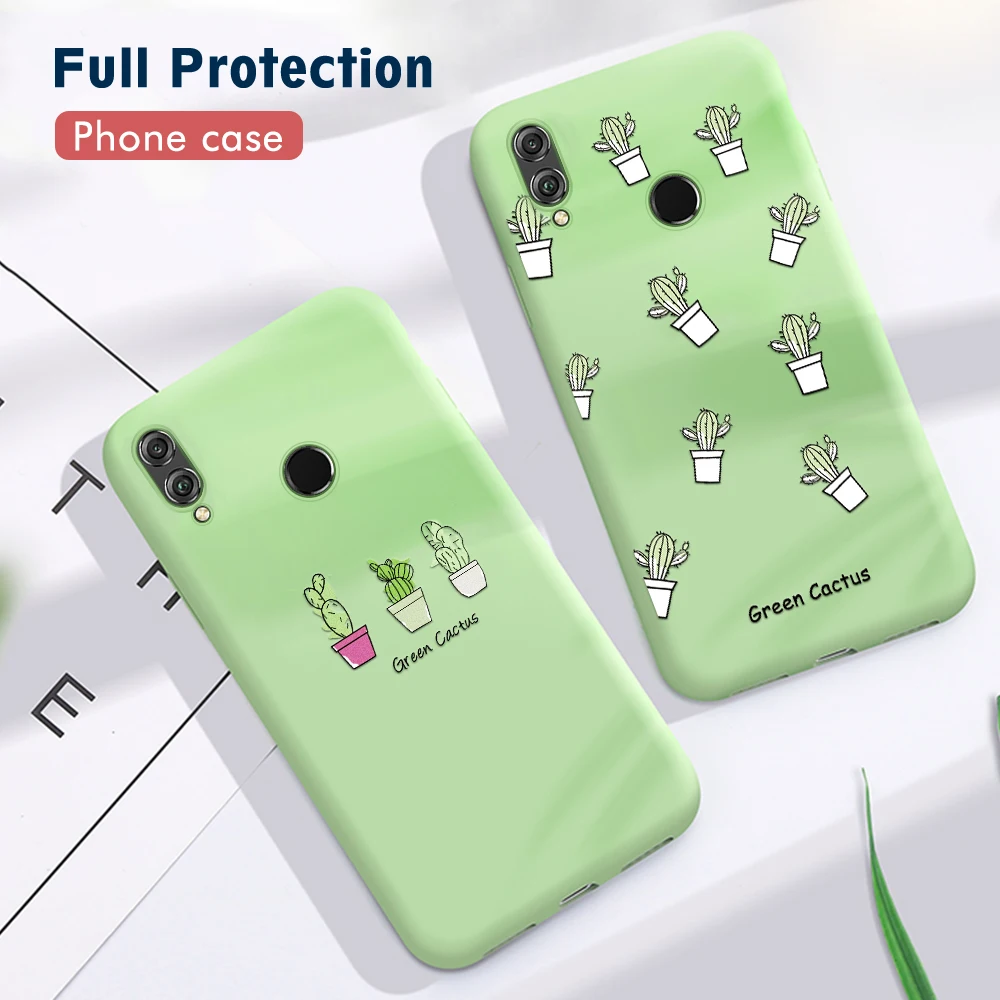 Модный однотонный чехол из ТПУ с мультяшным рисунком для Huawei P20 Lite 2019 P30 Pro P10 P Smart