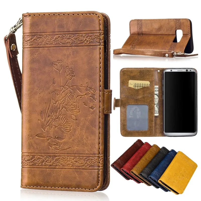 

ZEALLION For Samsung S5 S6 S7 Edge S8 S9 Plus J3 J5 J7 2017 Prime Luxury PU Leather Magnetic Wallet Card Slots Flip Case Cover