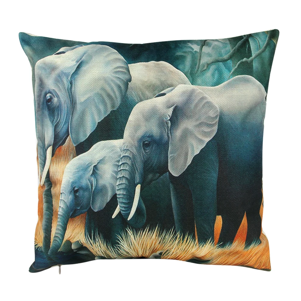 Buy Three Elephant animal Cotton Linen Color